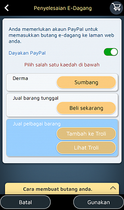 Butang Paypal membolehkan anda menyediakan penyelesaian pembayaran dalam talian yang selamat.